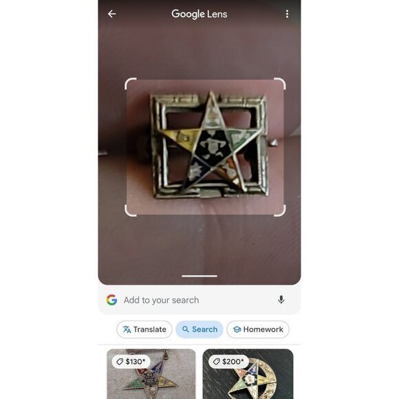 Order of Eastern Star Masonic Fraternity enamel silver vintage Pin Square Design - Picture 6 of 6